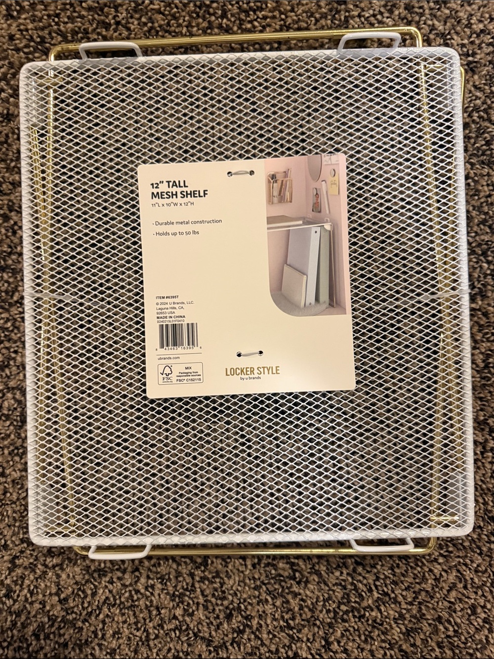 Tall Mesh Locker Shelf - 12”